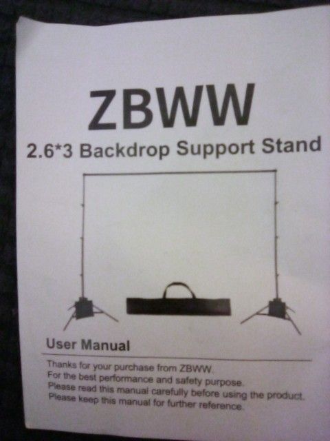 2.6*3 Backdrop Support Stand. New/unused. ZBWW.