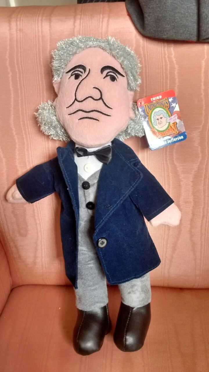 Rare Thomas Jefferson 16" Plush sugarloaf doll
