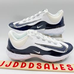 Nike Alpha Huarache Elite 4 White Navy Baseball Cleats DR6851-101 Men’s Sizes