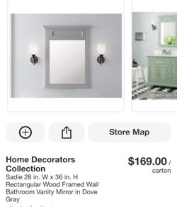 Rectangular Wood Framed Mirror 28” w x 36” H 