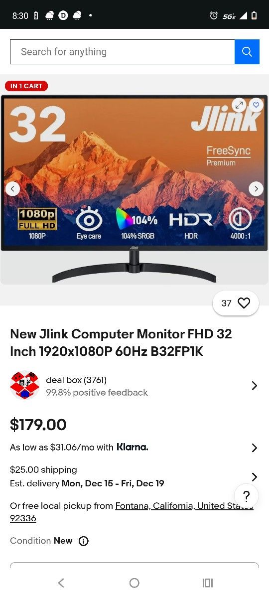 "32 Brand New Jlink Gaming/Computer Monitor