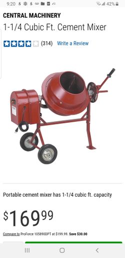 Cemet mixer 1-1/4 cubic