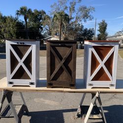 Single Wood Trash Can Holder