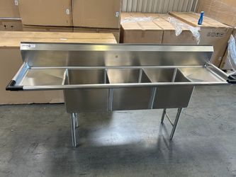 Brand New NSF Stainless Steel Commercial Compartment Sink 16GA – Nordsteel #10