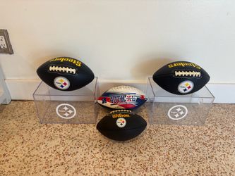 Pittsburgh Steelers Unsigned Full Size Footballs with 2 Football Cases