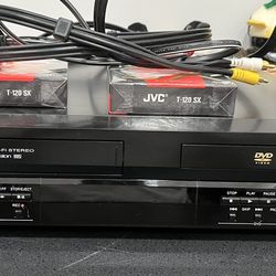 WORKING Panasonic DVD 4 Head VCR Dual Combo PV-D4743 2 New Blank VHS Tape RCA