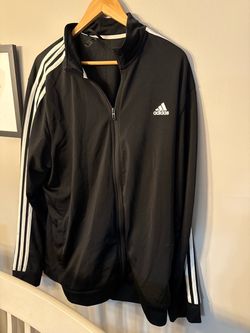 Adidas Track Jacket Black with White Stripes