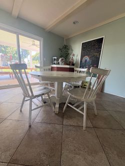 Solid wood round kitchen table and chairs