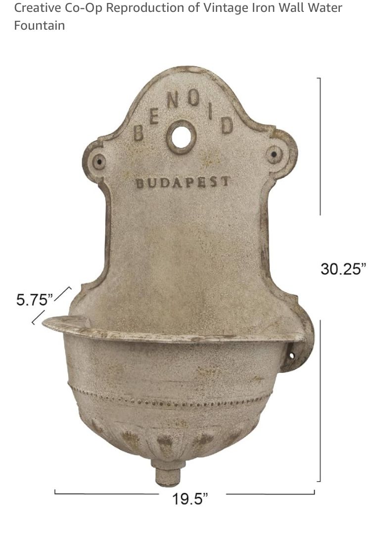Reproduction of Vintage Iron Wall Water Fountain