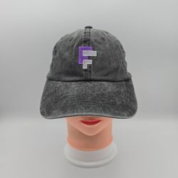 Port Authority Letter F Logo Gray Washed Cotton Adjustable StrapbackHat