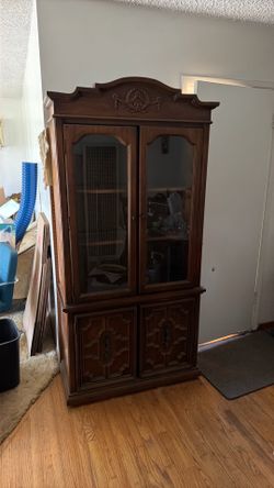 Vintage China Cabinet Solid Wood Great Condition