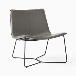 Modern Grey Vegan Leather Lounge Chair