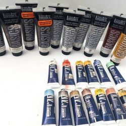 23 tubes of Acrylic and Oil Paints