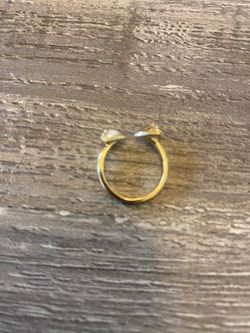 Gold Open Band Ring with Stone Accents