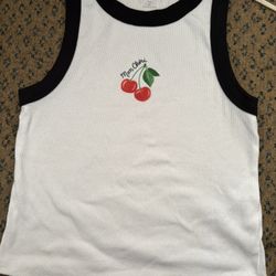 Black And White Cherry Muscle Tank
