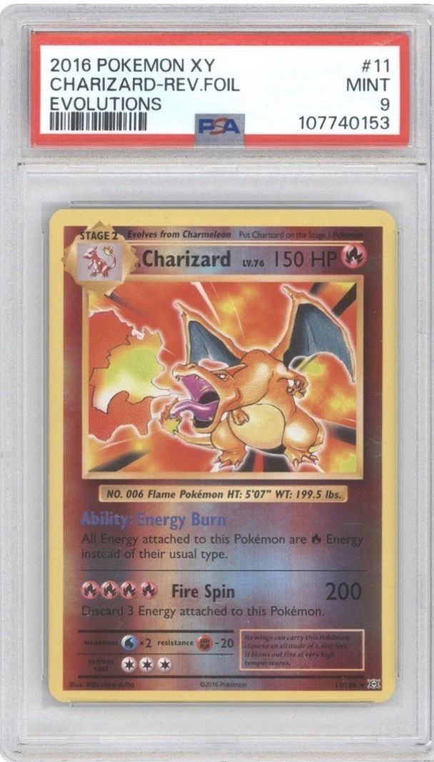 PSA 9 Charizard Holo – XY Evolutions (2016) 🔥 ✨ GEM MINT Condition – Graded by PSA
