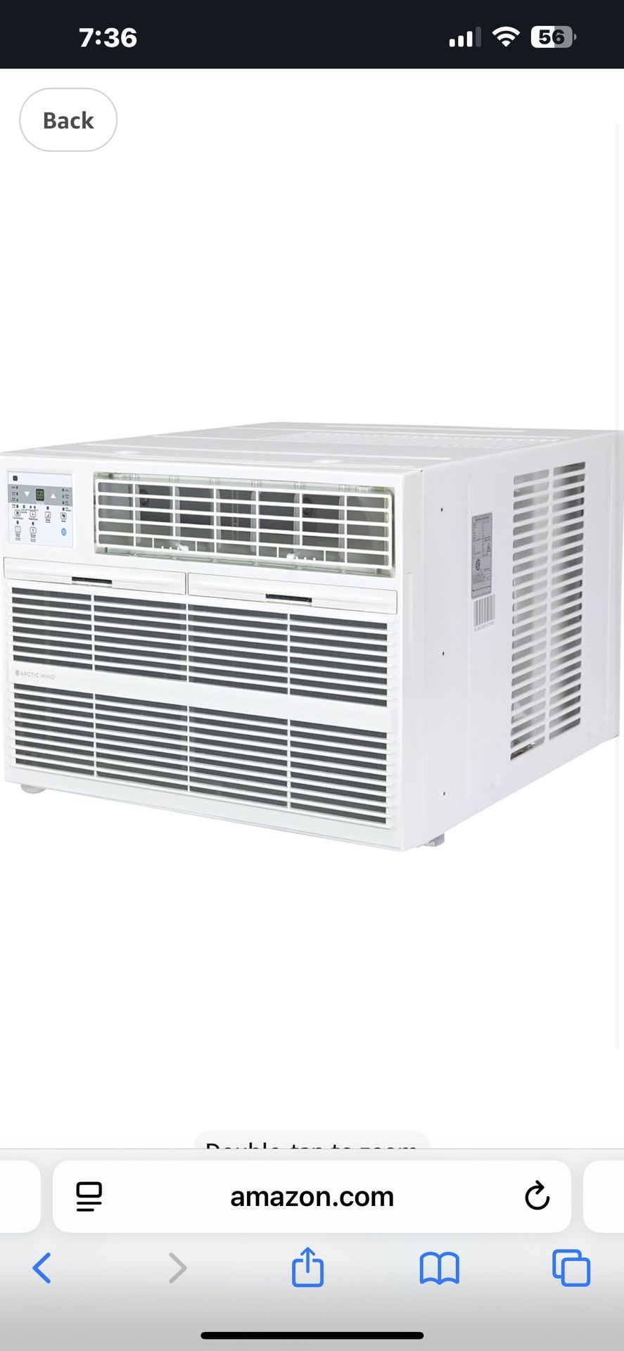 Arctic Wind 10,000 BTU 230V Through The Wall Air Conditioner With Supplemental Heat And Remote Control, Through The Wall AC Unit For Apartment, Bedroo