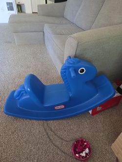 Kid/ toddler blue horse swing