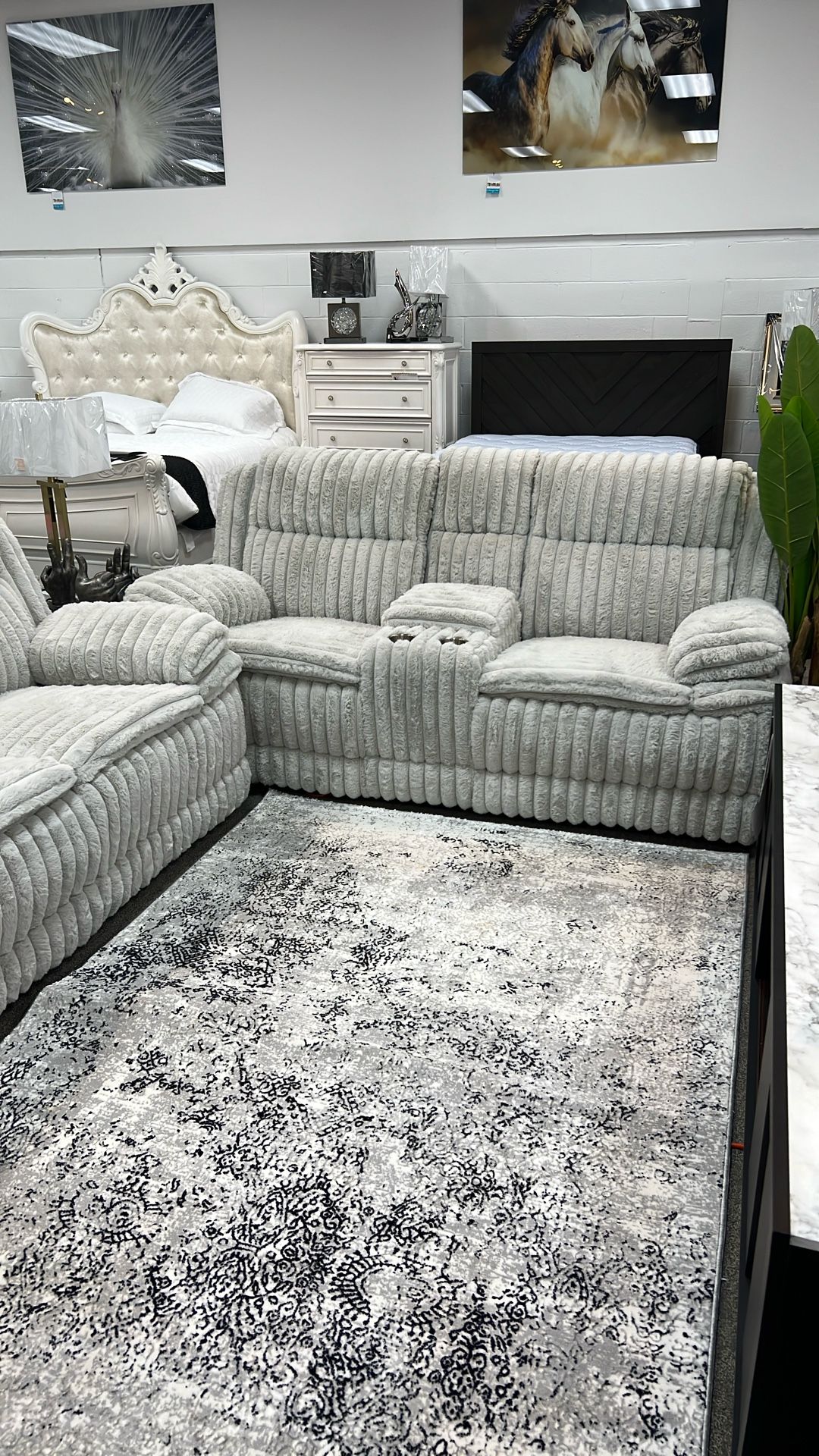 Power Reclining, Power Headrest Sofa/ Loveseat