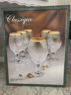 Gold Rimmed Glass Set