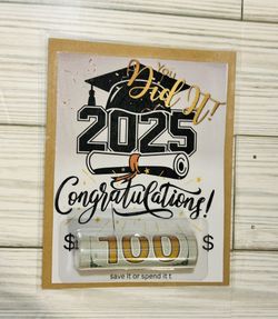 Graduation money card