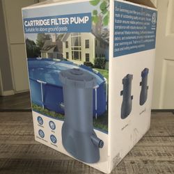 Pro Series 1000 GPH Above Ground Pool Filter Pump, Powerful Pool Cartridge Filter Pump, Water Circulation and Filtration System -Improved Water Clean 