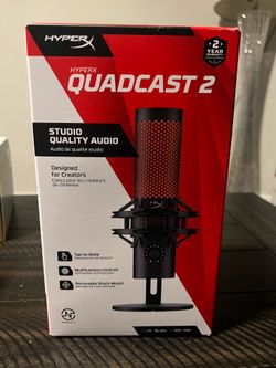 HyperX - QuadCast 2 Multi-Pattern USB Electret Condenser Microphone - Black