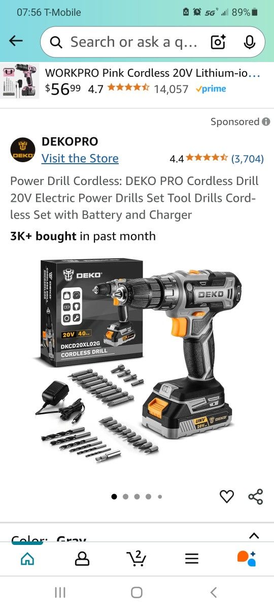 Deko Power Drill Cordless: DEKO PRO Cordless Drill 20V Electric Power Drills Set Tool Drills Cord-less Set with Battery and Charger