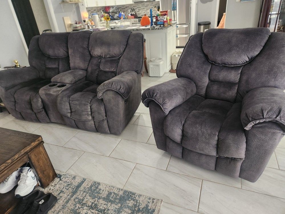 Theater Couch and Recliner Set