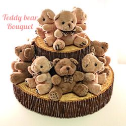 Teddy bear bouquet better than candy bouquet or chocolates wedding gifts anniversary gifts baby shower gifts