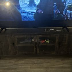 Dark Brown Wooden TV Stand