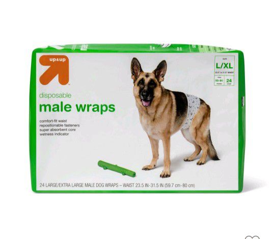 Pañales Para Perros Caja De 6 paquetes Talla L/XL - Disposable Male Wraps New Size L/XL Box Of 6