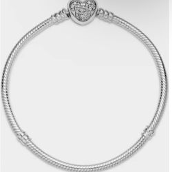 Great Gift PANDORA Disney Synthetic  Zirconias Mickey Mouse Heart Clasp Snake Chain Bracket