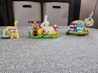 3 Lego Easter Sets Rabbits Display # 40523 Sold Out Easter Bunny # 40463 & 30583