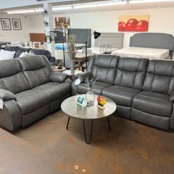 Ashley Gray Recliners Sofa& Love