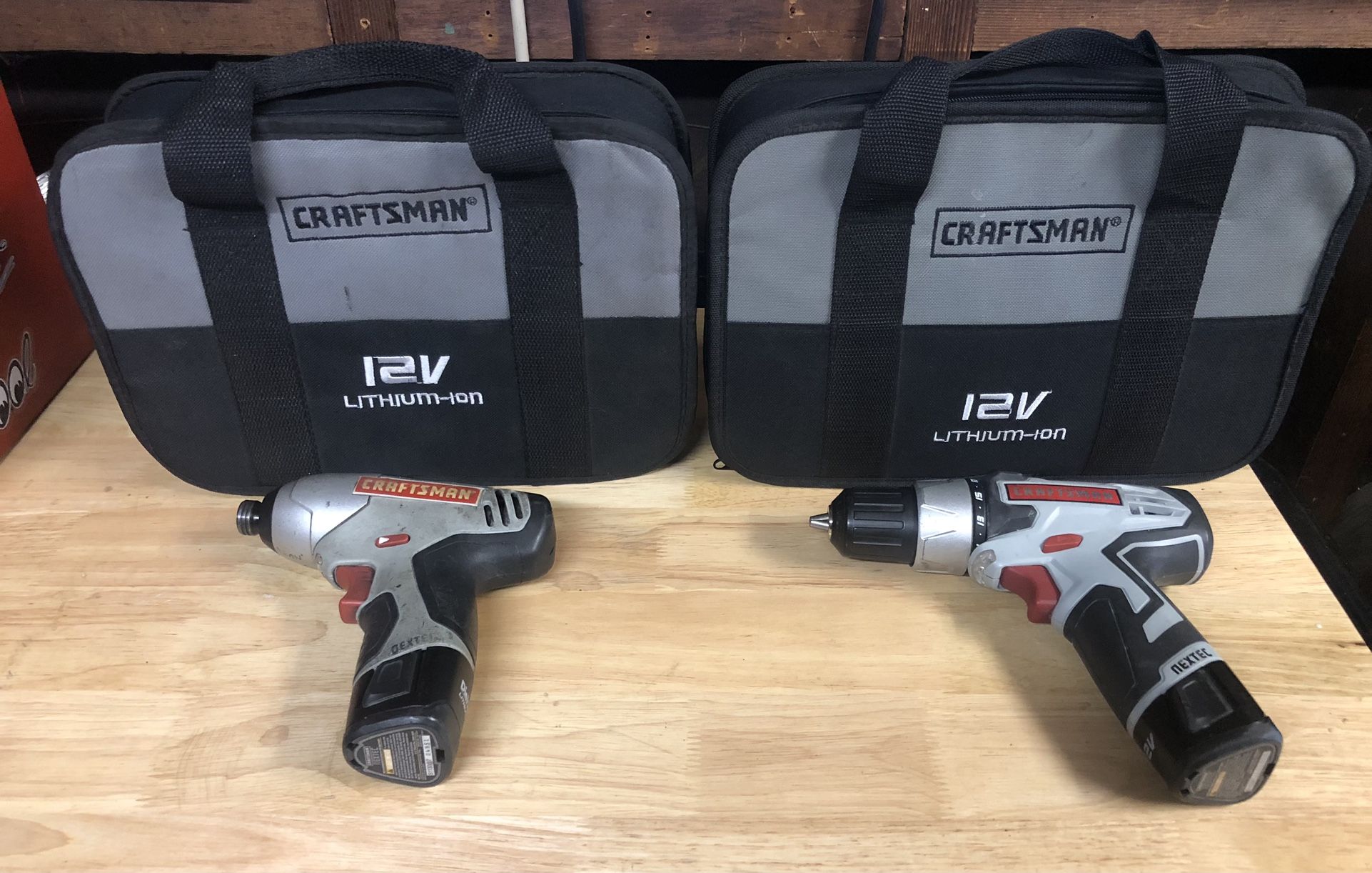 Craftsman 12 Volt Lithium Ion Nextec 3/8 Drill And 1/4 Impact