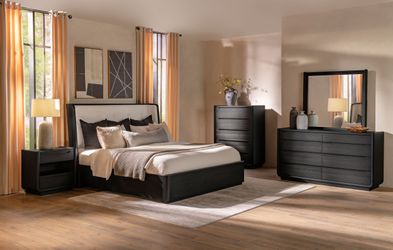 Leandro Burnished Black 5-piece California King Bedroom Set
