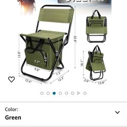 Jerify 2 Pcs Fishing Chair with Cooler Bag Multi-Function Foldable Compact Fishing Stool Hunting Chair Portable Backrest Stool with Folding Backpack f