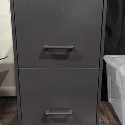 Gray Two Draw File Cabinet 