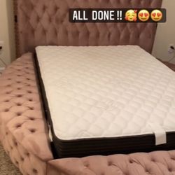Pink Upholstery Bed With Storage Queen 
