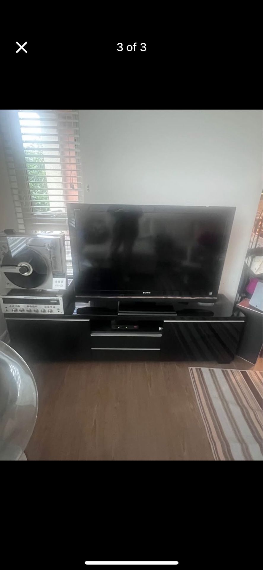 Black Lacquer TV Stand