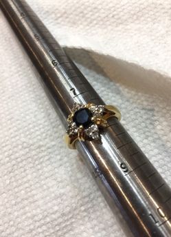 Gold plated black stone with CZ ring size 7.75