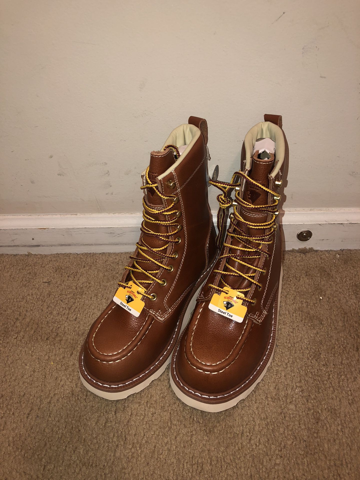 Men's work Boots 8" Steel Toe sizes 7/7.5/8/8.5/9/11 and 13