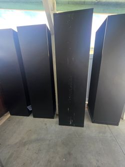Rotating storage cabinets.