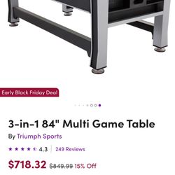 Combo Pool Table, Air Hockey, Table Tennis