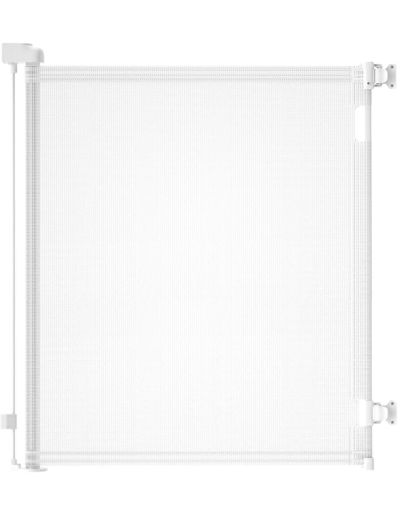** dearlomum Retractable Baby Gate,Mesh Baby Gate or Mesh Dog Gate,41" Tall,Extends up to 79" Wide,Child Safety Gate for Doorways, Stairs, Hallways, I