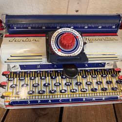 Vintage Marx Junior Dial Typewriter Toy Tin Metal 1950's