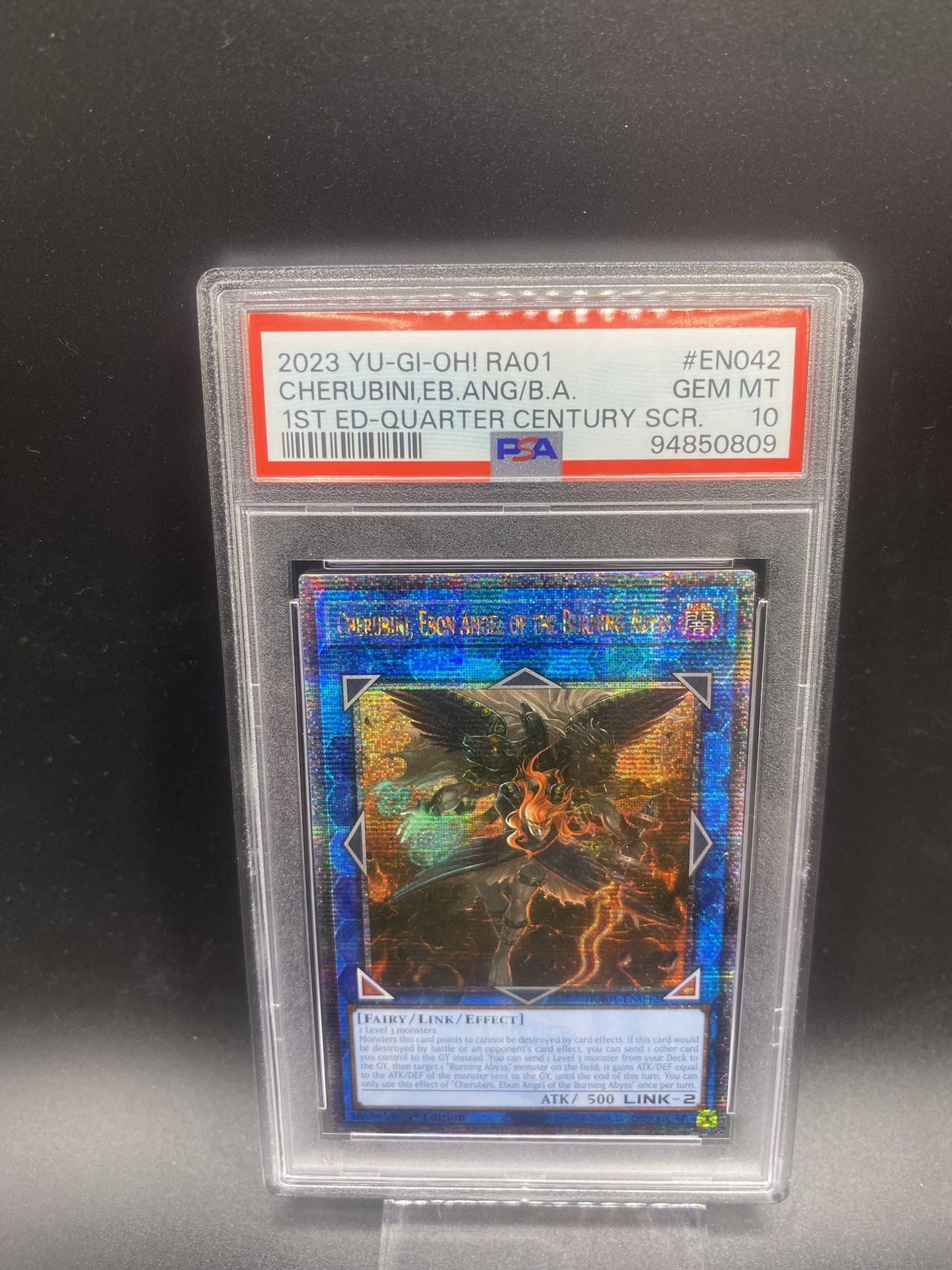 Yugioh! Cherubini, Ebon Angel Of The Burning Abyss QCR CGC 10