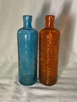 Decorative Glass Bottles Set of 2