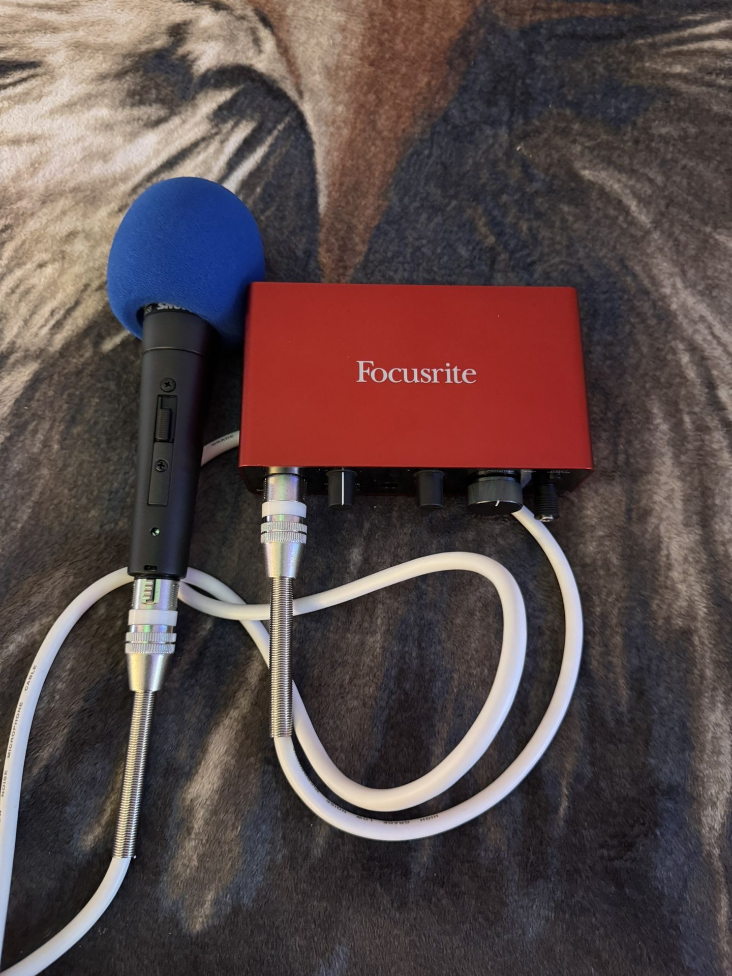 Focusrite Audio Interface + SM58 w/ On & Off Switch